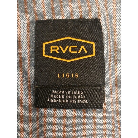 RVCA Mens Shirt Sz L Dayshift Button Down Collared Long Sleeve Stripe $70 NWT - Picture 8 of 14